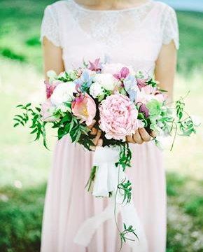 Exquisite delicate bouquet in the style of boho