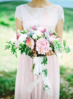Exquisite delicate bouquet in the style of boho
