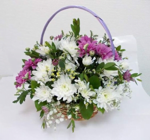 Basket chrysanthemums