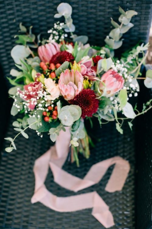 Bouquet assembled in the style of boho