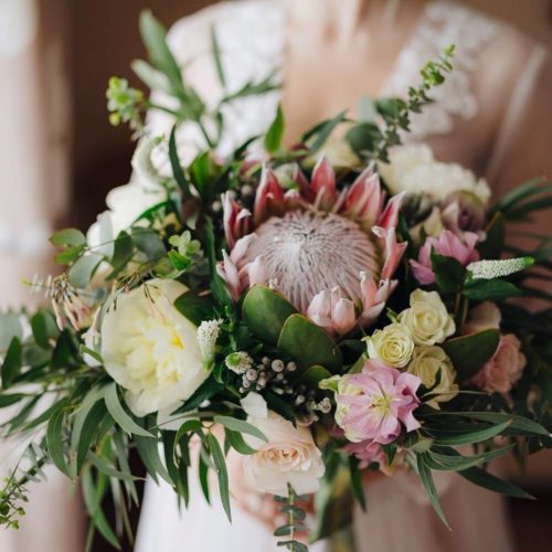 Bouquet assembled in the style of boho