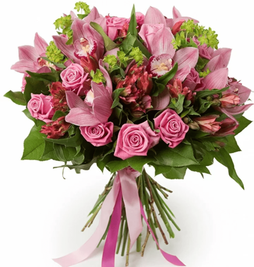 wonderful bouquet of roses and orchids